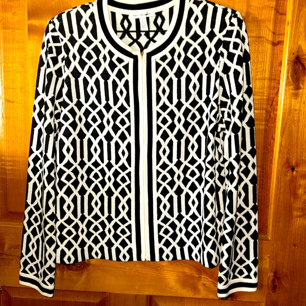 St John Sweater Cardigan jacket zipper front
